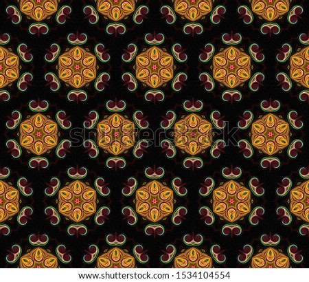 Abstract seamless kaleidoscope symmetric pattern.