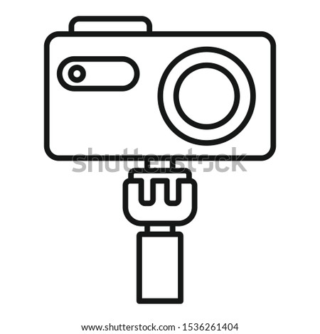 Professional action camera icon. Outline professional action camera vector icon for web design isolated on white background