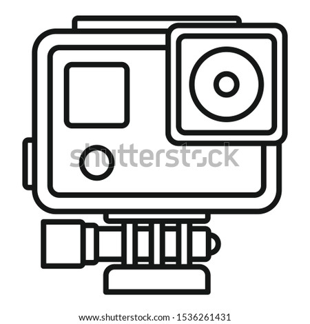 Sport action camera icon. Outline sport action camera vector icon for web design isolated on white background