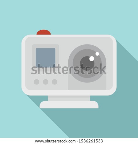 Modern action camera icon. Flat illustration of modern action camera vector icon for web design