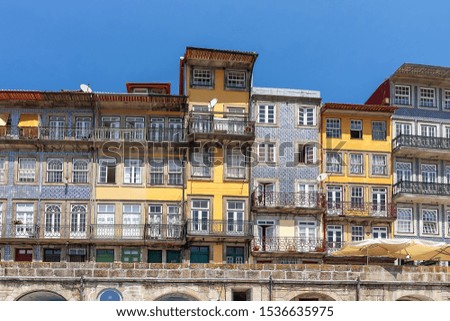 Beautiful and colorful Porto historical buildings, Portugal