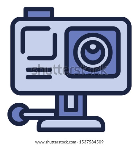 Action camera icon. Outline action camera vector icon for web design isolated on white background