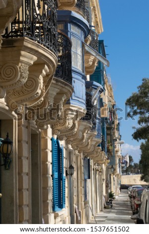 Balcony on buildings in Malta