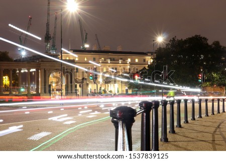 Night at Queen Elizabeth Gate, London