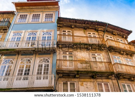 Facade of a typical residential building in Porto, Portugal