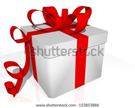 gift box ribbon white red 