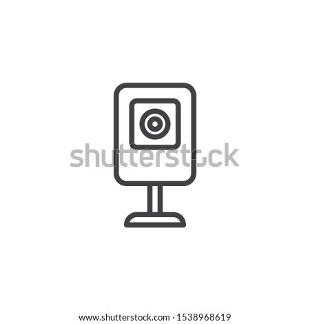 Web camera line icon. CCTV linear style sign for mobile concept and web design. Webcam outline vector icon. Symbol, logo illustration. Vector graphics
