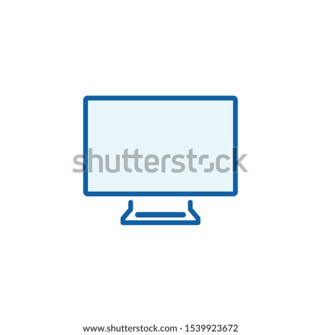 Computer monitor thin line icon Stock vector illustration isolated on white background.