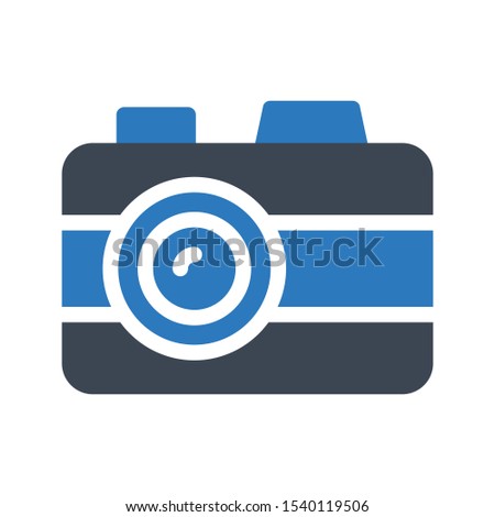 camera photo vector glyph color  icon