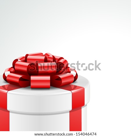 Gift box with bow and light. Christmas card or invitation. Vector background eps 10. 