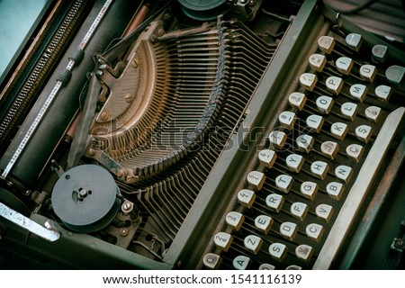 Top View Of An Old Vintage Typewriter