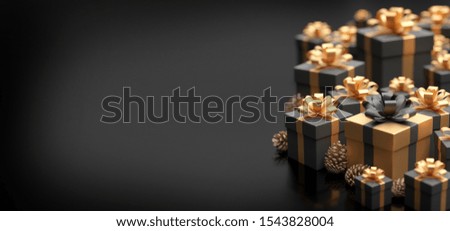 View of a Christmas background with christmas gifts decoration - 3d rendering