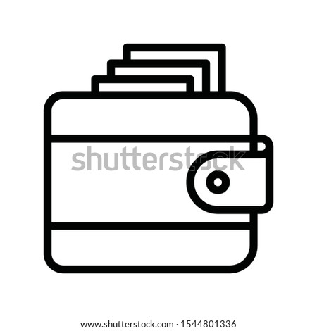 finance,  banking and money related bank note in wallet  vector with lineal or Editable stroke