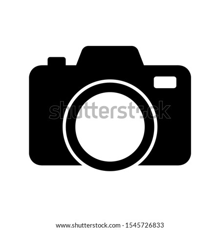 Camera icon design. Photo camera icon in trendy flat style design. Vector illustration.