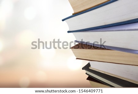 Collection of old books  on background