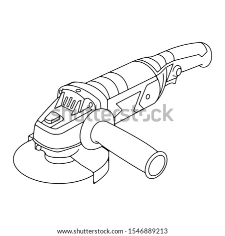 Vector illustration of Angle grinder on white background