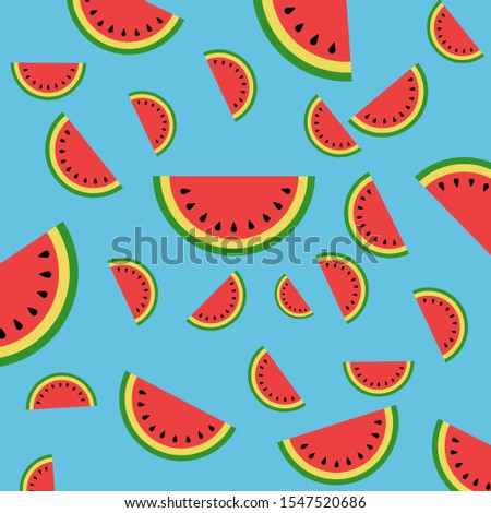 Watermelon on a blue background