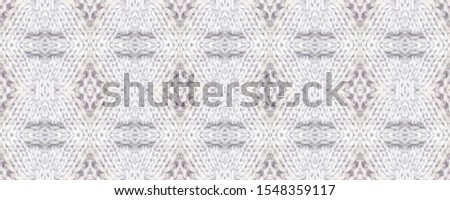 Seamless Volume Thread Style. Snow Maiden Style Needlework Textile. Decorative Scandinavian Knitted Pattern. White and Gray Yarn Wallpaper. European Fluffy Pattern.