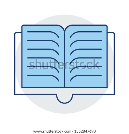 Education & School line icons for notebook  & reading 
