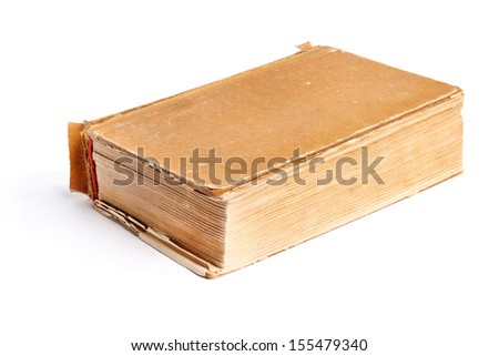 Old thick book on the white background