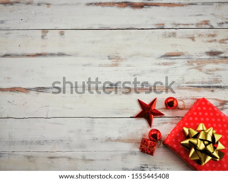 Merry Christmas and happy new year 2020 gift presents background on white wood pattern
