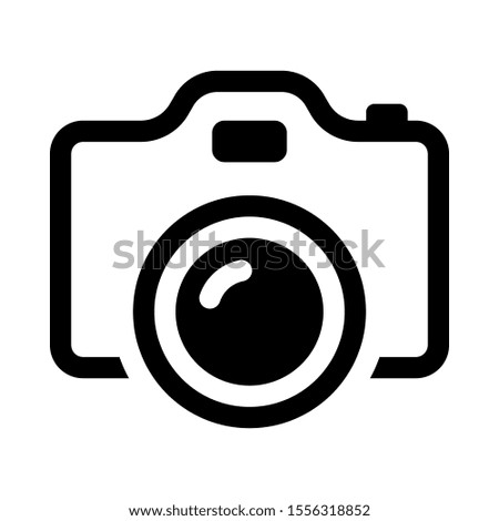 camera icon vector in black color