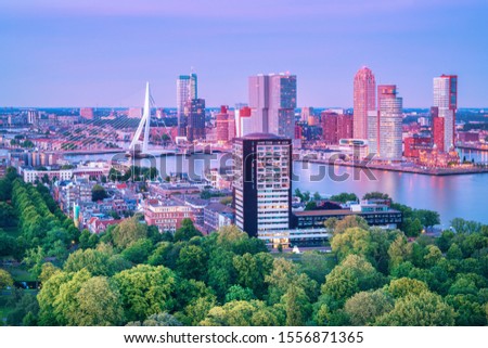 Rotterdam, modern city center skyline, Netherlands