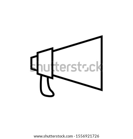Icon Vector Megaphone Loudspeaker Outline Only No Fill On White Background. 
Flat Icon For Web, Apps, Or Design Product EPS10.