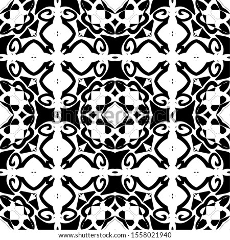 Seamless pattern black and white for batik textile backgrounds