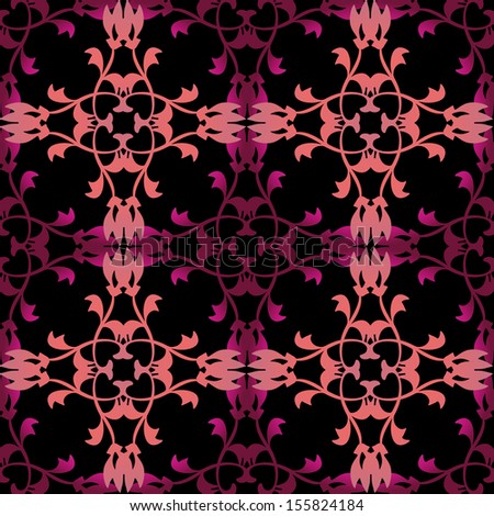  Seamless abstract pattern on black background