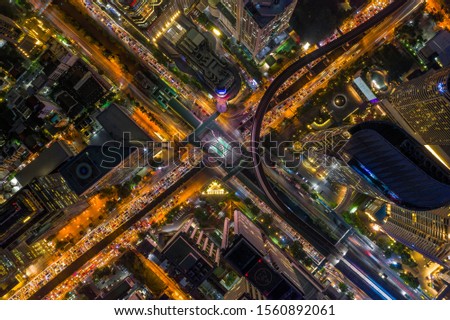 Road traffic in city at thailand, chong nonsi, bangkok, thailand.