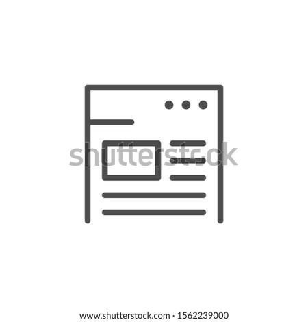 Website line outline modern icon isolated on white