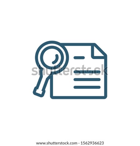 document analysis research line style icon vector illustration