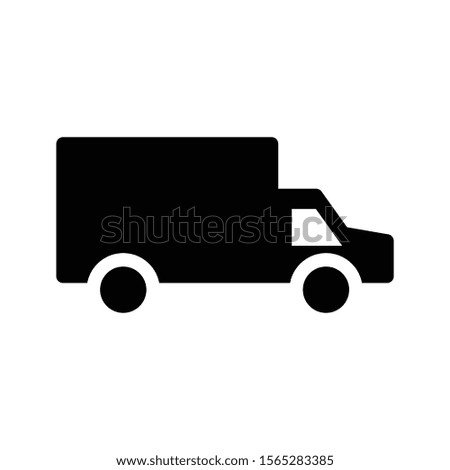 lorry vector glyph flat icon 