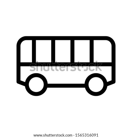 school bus vector thin line icon 
