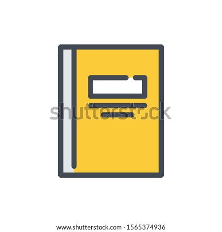 Exercise book color line icon. Notebook vector outline colorful sign.