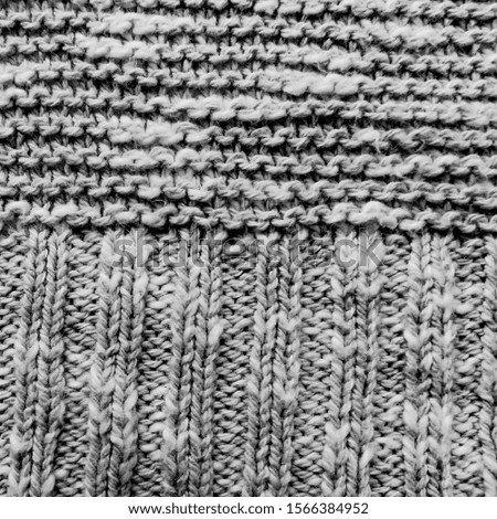 Knitted Fabric. Monochrome Kids Fabric Winter. White Knitting Textures. Macro Scandinavian. Nordic Illustration. Gray Fabric. Gray Scandinavian Print.