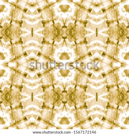 Gold Boho Pattern. Watercolor Painting. Orange Ink Texture kilim. Seamless Batik. American rug. Watercolor Clothing. Yellow Seamless Design. Boho Pattern. Seamless Batik.