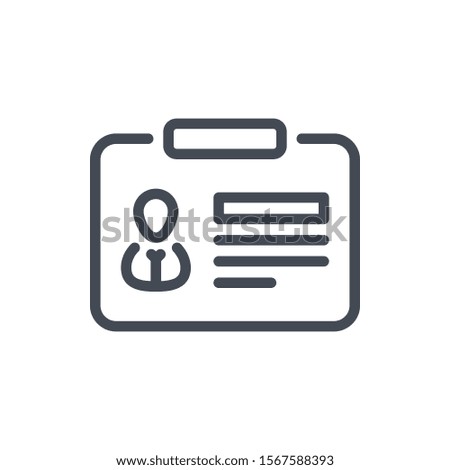 Profile ID card line icon. User account identification card vector outline sign.