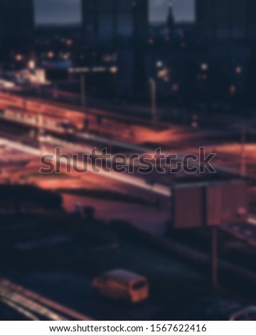 Blurred night city, background with copy space