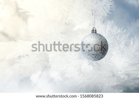 Closeup of Christmas ball.Merry Christmas and Happy New Year concept.Celebration on winter holiday xmas theme.
