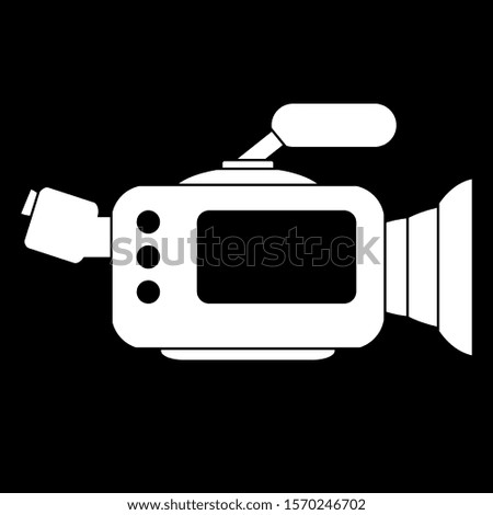 Camera icon sign on black background. Vector illustration.