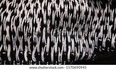 Abstract Black and white woolen background and texture. 