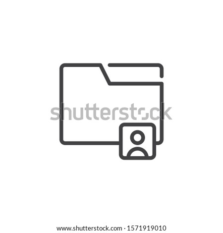 Personal data protection line icon. linear style sign for mobile concept and web design. User portfolio folder outline vector icon. Symbol, logo illustration. Vector graphics