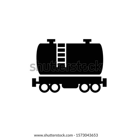 Gasoline Fuel Truck. Flat Vector Icon illustration. 