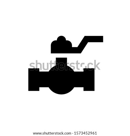 Plumbing valve glyph icon and tube equipment