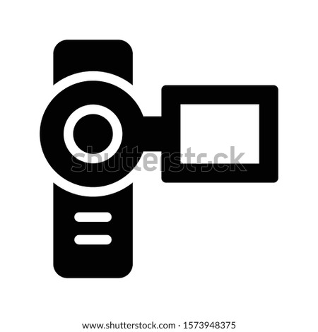 camera vector glyph flat icon 