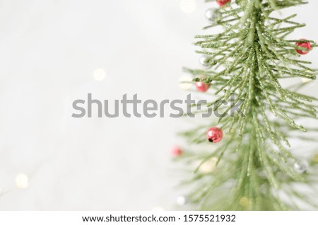 Christmas green tree with red balls