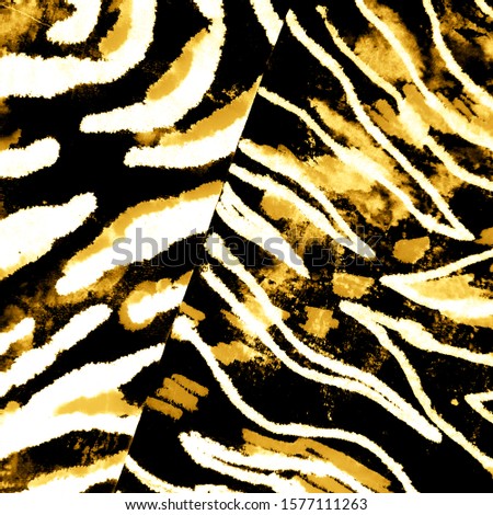 Metallic Animal Textiles Jungle. Retro Skin Background. Animal Natural Pattern. Metallic Paper. Black Snake Pattern. Hand Painted Watercolor. Bright Pattern.