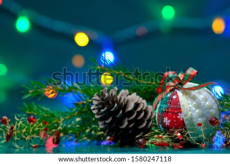 Christmas decoration and Christmas ball with lights

